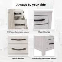 Foxglove Bedside Tables 3 Drawers Storage Cabinet Shelf Side End Table - White Kings Warehouse 
