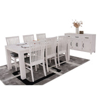 Foxglove Dining Table 190cm Solid Mt Ash Wood Home Dinner Furniture - White dining Kings Warehouse 