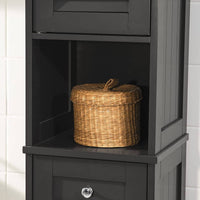 Freestanding Tall Bathroom Cabinet 170 x 32 x 30 cm (Black) Kings Warehouse 