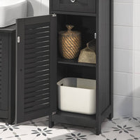 Freestanding Tall Bathroom Cabinet 170 x 32 x 30 cm (Black) Kings Warehouse 