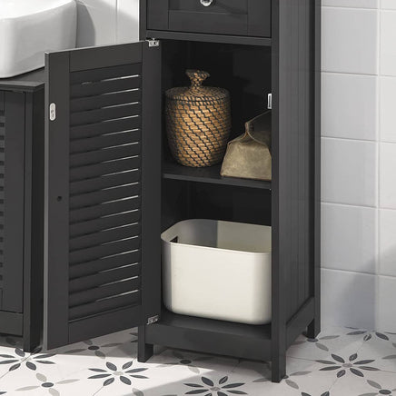Freestanding Tall Bathroom Cabinet 170 x 32 x 30 cm (Black) Kings Warehouse 