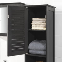Freestanding Tall Bathroom Cabinet 170 x 32 x 30 cm (Black) Kings Warehouse 