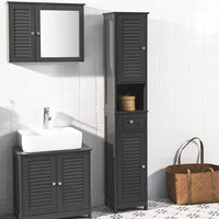 Freestanding Tall Bathroom Cabinet 170 x 32 x 30 cm (Black) Kings Warehouse 