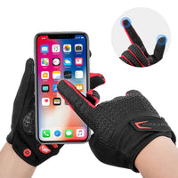 Full Finger MTB Gloves Medium Sizefor Mountain Road Bike Breathable Red Rockbros Unisex Device Friendly Finger Material Anti Slip Kings Warehouse 