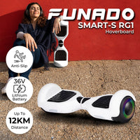 Funado Smart-S RG1 Hoverboard White FND-HB-101-QK Mid Season Sale Kings Warehouse 