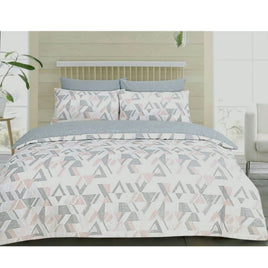 Funky Geo Blush Quilt Cover Set Queen Home & Garden Kings Warehouse 