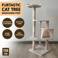 Furtastic 110cm Cat Tree Scratching Post - Beige Kings Warehouse 