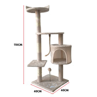 Furtastic 110cm Cat Tree Scratching Post - Beige Kings Warehouse 