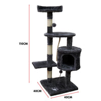 Furtastic 110cm Cat Tree Scratching Post - Dark Grey Kings Warehouse 