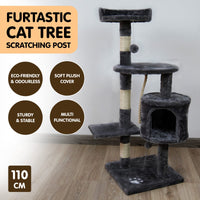 Furtastic 110cm Cat Tree Scratching Post - Dark Grey Kings Warehouse 