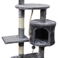 Furtastic 110cm Cat Tree Scratching Post - Silver Grey Kings Warehouse 