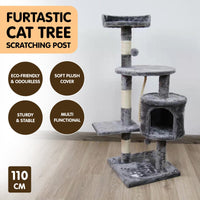 Furtastic 110cm Cat Tree Scratching Post - Silver Grey Kings Warehouse 