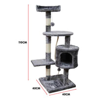 Furtastic 110cm Cat Tree Scratching Post - Silver Grey Kings Warehouse 