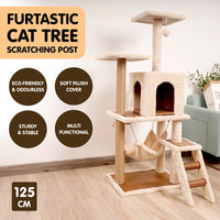 Furtastic 125cm Cat Tree Scratching Post - Beige Kings Warehouse 