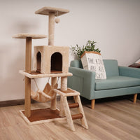 Furtastic 125cm Cat Tree Scratching Post - Beige Kings Warehouse 