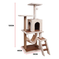 Furtastic 125cm Cat Tree Scratching Post - Beige Kings Warehouse 