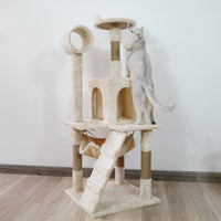 Furtastic 135cm Cat Tree Scratching Post - Beige Kings Warehouse 