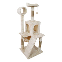 Furtastic 135cm Cat Tree Scratching Post - Beige Kings Warehouse 