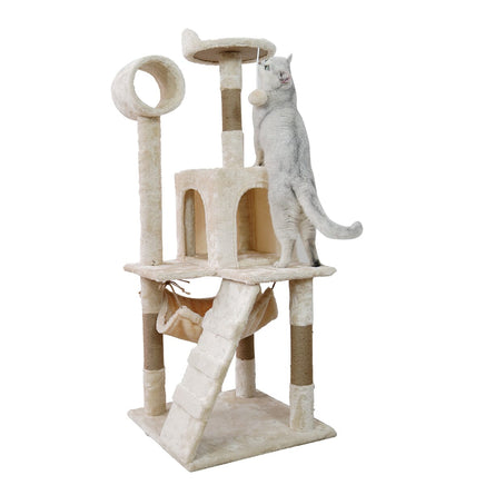 Furtastic 135cm Cat Tree Scratching Post - Beige Pet Care Kings Warehouse 
