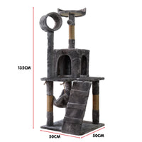 Furtastic 135cm Cat Tree Scratching Post - Dark Grey Kings Warehouse 