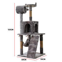 Furtastic 135cm Cat Tree Scratching Post - Silver Grey Kings Warehouse 