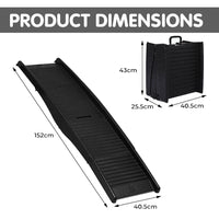 Furtastic 152cm Portable Dog Pet Ramp - Black Kings Warehouse 