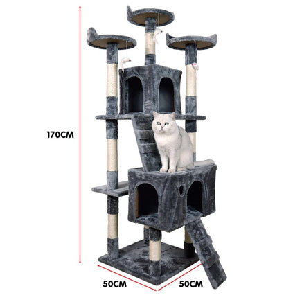 Furtastic 170cm Cat Tree Scratching Post - Dark Grey Pet Care Kings Warehouse 