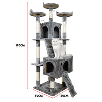 Furtastic 170cm Cat Tree Scratching Post - Silver Grey Kings Warehouse 