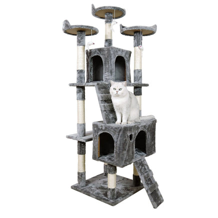 Furtastic 170cm Cat Tree Scratching Post - Silver Grey Kings Warehouse 