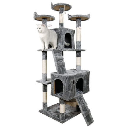 Furtastic 170cm Cat Tree Scratching Post - Silver Grey Pet Care Kings Warehouse 