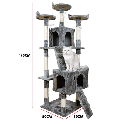 Furtastic 170cm Cat Tree Scratching Post - Silver Grey Pet Care Kings Warehouse 
