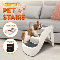 Furtastic 38cm Foldable Pet Stairs Ramp - White Kings Warehouse 