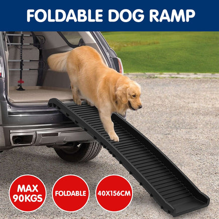Furtastic Foldable Car Dog Ramp Vehicle Ladder Step Stairs - Black Kings Warehouse 