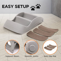 Furtastic Foldable Pet Stairs In Grey - 38cm Dog Ladder Cat Ramp Pet Care Kings Warehouse 