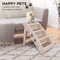 Furtastic Foldable Pet Stairs In White - 50cm Dog Ladder Cat Ramp Pet Care Kings Warehouse 
