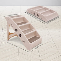 Furtastic Foldable Pet Stairs In White - 50cm Dog Ladder Cat Ramp Pet Care Kings Warehouse 