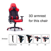 Gaming Chair Ergonomic Racing chair 165° Reclining Gaming Seat 3D Armrest Footrest Black Furniture Kings Warehouse 