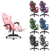 Gaming Chair Office Computer Seating Racing PU Executive Racer Recliner Large Black Furniture Kings Warehouse 