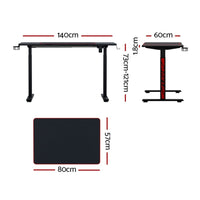 Gaming Desks Standing Desk Motorised 140CM Black Furniture Kings Warehouse 