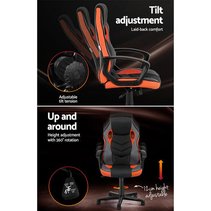 Gaming Office Chair Computer Executive Racing Chairs High Back Orange Furniture Kings Warehouse 