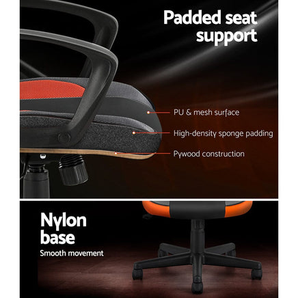 Gaming Office Chair Computer Executive Racing Chairs High Back Orange Furniture Kings Warehouse 