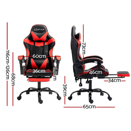 Gaming Office Chair Recliner Footrest Red Furniture Kings Warehouse 