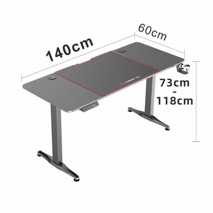 Gaming Standing Desk Home Office Lift Electric Height Adjustable Sit To Stand Motorized Standing Desk 1460 Furniture Kings Warehouse 