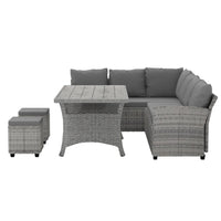 Garden 9-Seater Outdoor Dining Set Patio Furniture Wicker Lounge Table Chairs Big Discounts on Christmas Entertaining Kings Warehouse 
