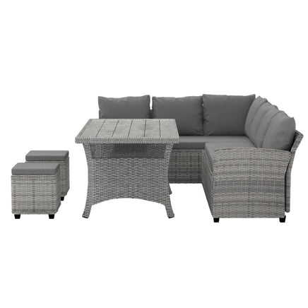 Garden 9-Seater Outdoor Dining Set Patio Furniture Wicker Lounge Table Chairs Big Discounts on Christmas Entertaining Kings Warehouse 