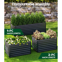 Garden Bed 240x80x77cm Planter Box Raised Container Galvanised Herb Home & Garden Kings Warehouse 