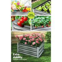 Garden Bed Galvanised Steel Raised Planter Vegetable 86x86x30cm garden supplies Kings Warehouse 