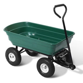 Garden Cart Dump 270kg Hand Trailer Trolley Wagon Wheelbarrow Pull 75L Home & Garden Kings Warehouse