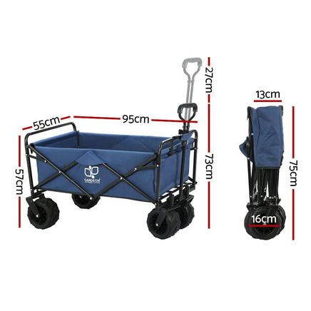Garden Cart Folding 120kg Trolley Camping Wagon Barrow Outdoor Beach Home & Garden Kings Warehouse 