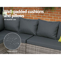Garden Outdoor Furniture Patio Set Dining Sofa Table Chair Lounge Garden Wicker Grey Spring Savings: Outdoor Living Kings Warehouse 